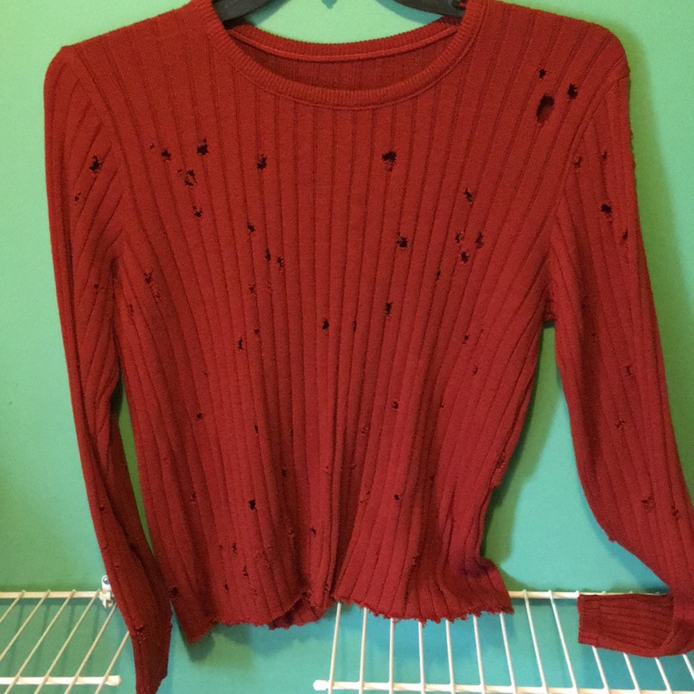 distressed sweater